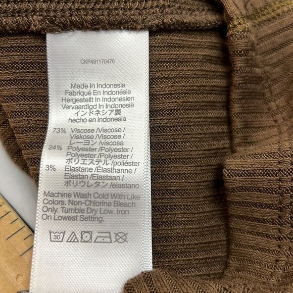 Madewell NU772 Black and white stripe Ribbed Lace-Up Short-Sleeve Tee NWT xs - Picture 4 of 7